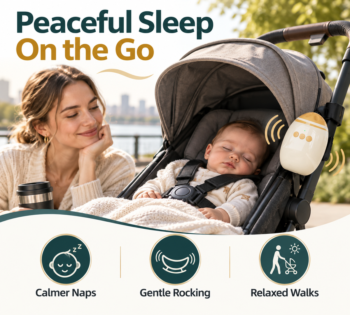 Portable Stroller Rocker & Baby Sleep Soother